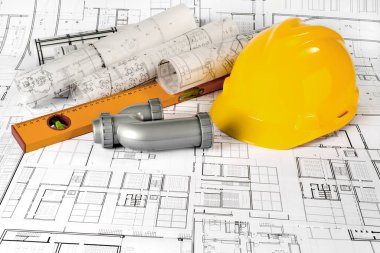 Sarı başlık, seviye, sifon ve proje çizimleri