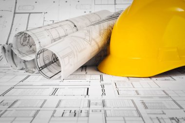 Sarı başlık ve proje çizimleri