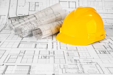 Sarı başlık ve proje çizimleri