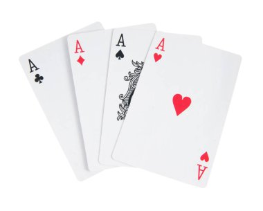 Beyaz üzerine dört as. 