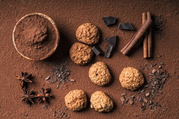 Zelfgemaakte Koekjes Chocolade Cacao — Stockfoto