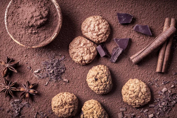 Zelfgemaakte Koekjes Chocolade Cacao — Stockfoto