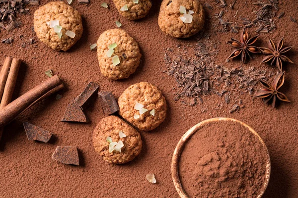 Zelfgemaakte Koekjes Chocolade Cacao — Stockfoto