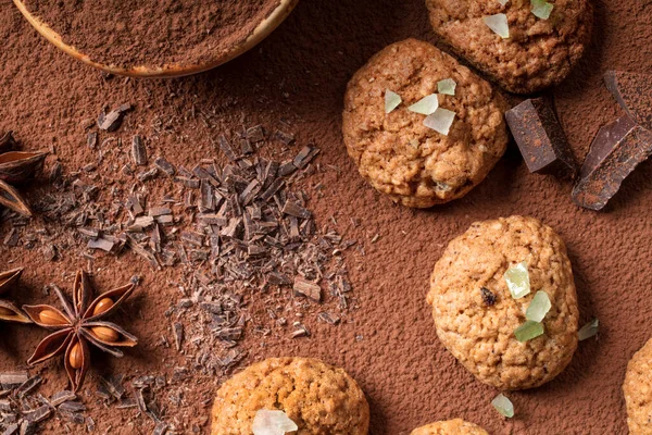 Zelfgemaakte Koekjes Chocolade Cacao — Stockfoto