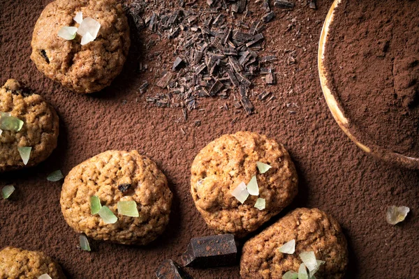 Zelfgemaakte Koekjes Chocolade Cacao Rechtenvrije Stockafbeeldingen