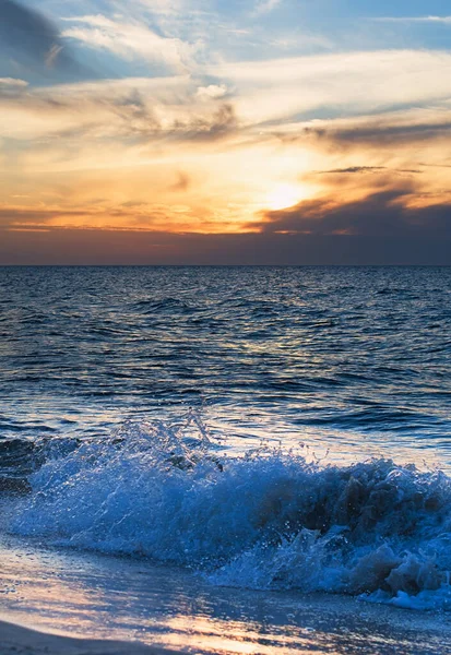 Wybrzeże Morza Bałtyckiego Zachodzie Słońca Bliżej — Zdjęcie stockowe