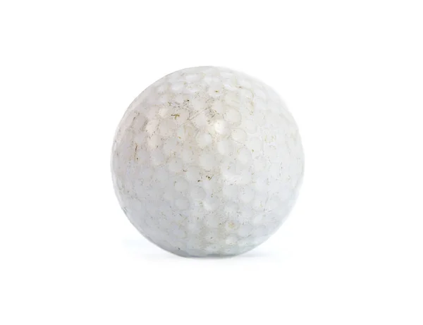 Alter Gebrauchter Golfball Isoliert Auf Weißem Grund — Stockfoto