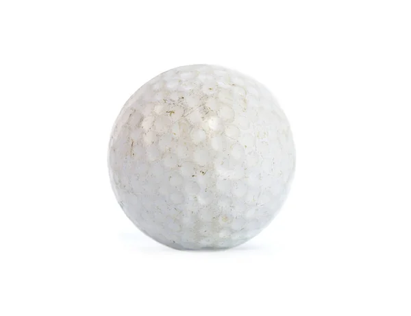 Old Used Golf Ball Isolated White — Stock Photo, Image