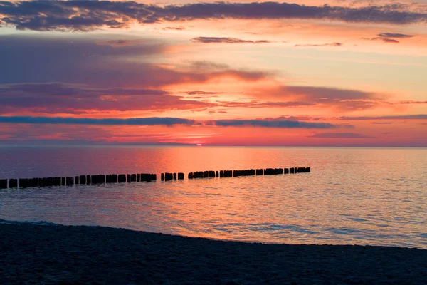 Coasta Mării Baltice Apus Close — Fotografie, imagine de stoc