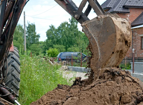 Trabajar con excavadora — Foto de Stock