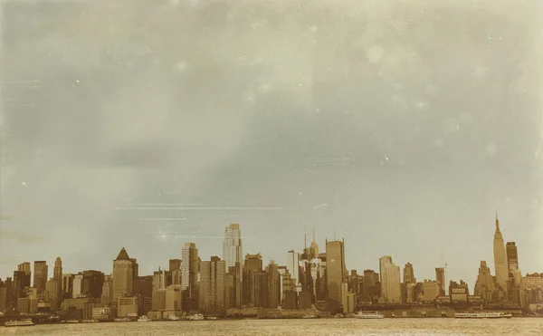 У віці сепія цифрових гранж проблемними ефект Нью-Йорк — стокове фото