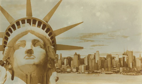 Seppia invecchiata digital grunge effetto angosciato New York — Foto Stock