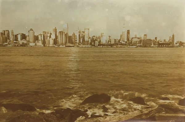 Aged sepia digital grunge effet de détresse New York — Photo