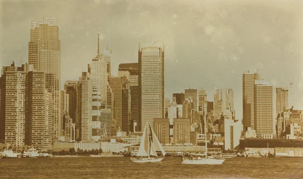 У віці сепія цифрових гранж проблемними ефект Нью-Йорк — стокове фото