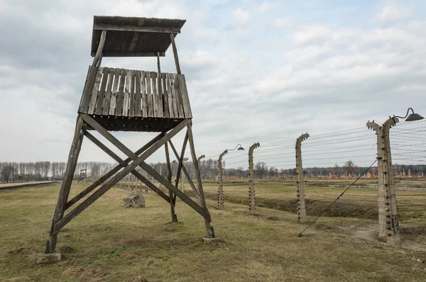 Historiskt beskådar av Auschwitz dödsläger i färg — Stockfoto