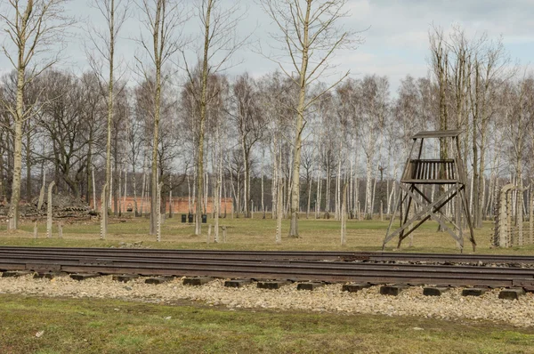 Historiskt beskådar av Auschwitz dödsläger i färg — Stockfoto