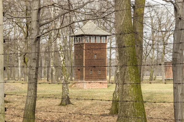 Visión histórica del campo de exterminio de Auschwitz en color —  Fotos de Stock