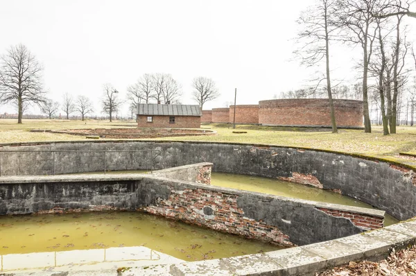 Visión histórica del campo de exterminio de Auschwitz en color —  Fotos de Stock