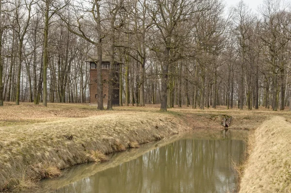 Visión histórica del campo de exterminio de Auschwitz en color —  Fotos de Stock