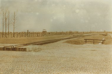 Etkisi auschwitz concentrat yaşında sepya dijital grunge sıkıntılı