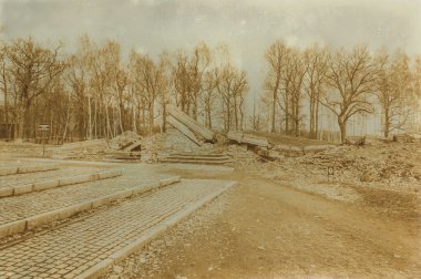 Etkisi auschwitz concentrat yaşında sepya dijital grunge sıkıntılı