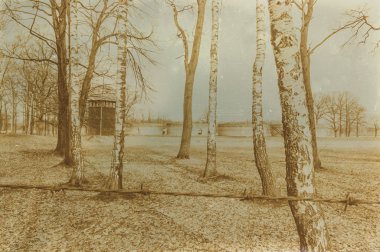 Etkisi auschwitz concentrat yaşında sepya dijital grunge sıkıntılı