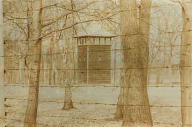 Etkisi auschwitz concentrat yaşında sepya dijital grunge sıkıntılı