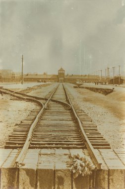 Etkisi auschwitz concentrat yaşında sepya dijital grunge sıkıntılı