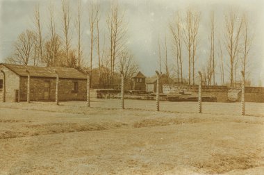 Etkisi auschwitz concentrat yaşında sepya dijital grunge sıkıntılı