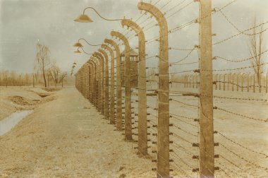 Etkisi auschwitz concentrat yaşında sepya dijital grunge sıkıntılı