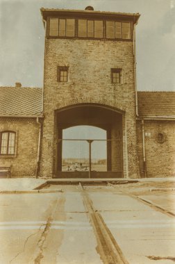 Etkisi auschwitz concentrat yaşında sepya dijital grunge sıkıntılı