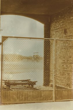 Etkisi auschwitz concentrat yaşında sepya dijital grunge sıkıntılı