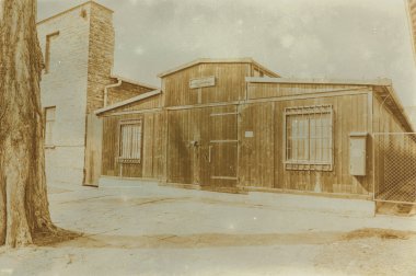 Etkisi auschwitz concentrat yaşında sepya dijital grunge sıkıntılı