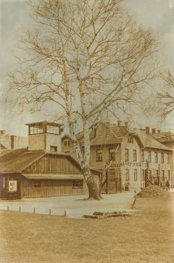 Etkisi auschwitz concentrat yaşında sepya dijital grunge sıkıntılı