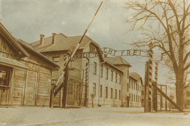 Etkisi auschwitz concentrat yaşında sepya dijital grunge sıkıntılı