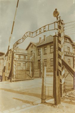 Etkisi auschwitz concentrat yaşında sepya dijital grunge sıkıntılı