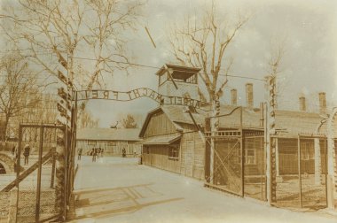 Etkisi auschwitz concentrat yaşında sepya dijital grunge sıkıntılı