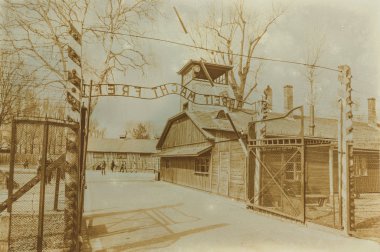 Etkisi auschwitz concentrat yaşında sepya dijital grunge sıkıntılı