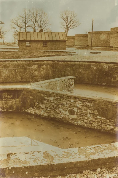 Etkisi auschwitz concentrat yaşında sepya dijital grunge sıkıntılı
