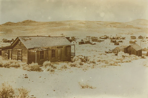 Aged sepia digital grunge distressed effect Bodie State Historic — Stock Photo, Image