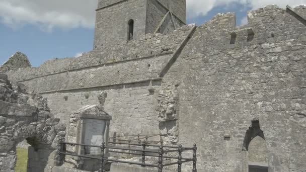 Ruínas da Abadia de Clare perto de Ennis, Co. Clare - Irlanda — Vídeo de Stock