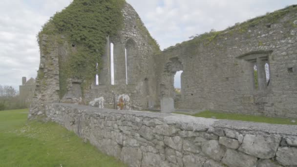 Célèbre monument irlandais, abbaye de quin, comté de Clare, Irlande — Video