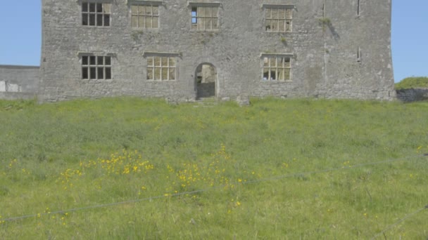 Ancient old ruined Leamaneh Castle, Kilfenora, County Clare, Irlanda — Vídeo de Stock