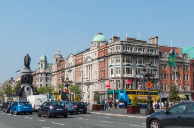 Dublin, İrlanda - 20 Eylül 2012: Dublin şehir, İrlanda. Dublin İrlanda en büyük şehir ve başkentidir. Doğu kıyısında Liffey Nehri ağzında yer alan.