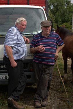 Clare, İrlanda - 23 Haziran 2016: Spancill Hill, İrlanda. Spancil Hill at Fuarı. Her yıl 23 Haziran meydana Spancill Hill adil, İrlanda'nın ve Avrupa'nın en eski tarihi at Fuarı,.