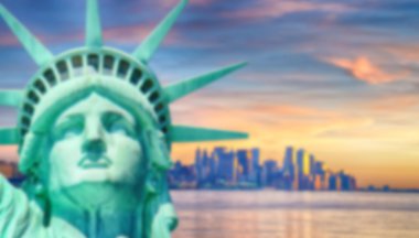 New York City'e bulanık arka plan görüntüsü