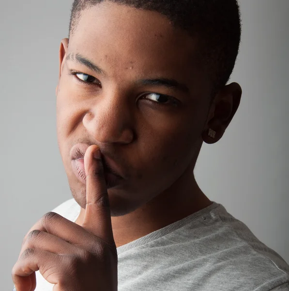 Close up Headshot portrait of a handsome black man — Stock Photo, Image