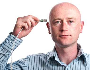 adam beyaz fikir ile iş kavramı