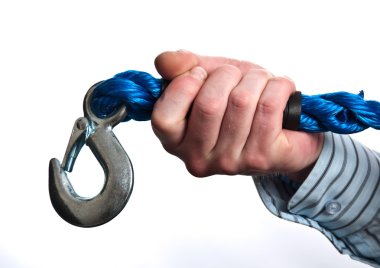 mavi beyaz ipe kavramı erkek el