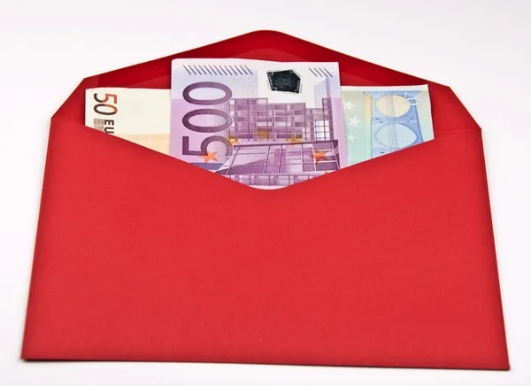 Κενό 500,50,20 ευρώ σε μετρητά για τη λευκή και κόκκινη καμπύλη — Φωτογραφία Αρχείου